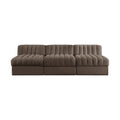 Ricarda Brown Velvet Performance Fabric Upholstered 3pc. Modular Sofa - S87