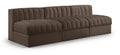 Ricarda Brown Velvet Performance Fabric Upholstered 3pc. Modular Sofa - S87