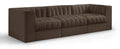 Ricarda Brown Velvet Performance Fabric Upholstered 3pc. Modular Sofa - S97