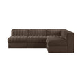 Ricarda Brown Velvet Performance Fabric Upholstered 4pc. Modular Sectional - Sec4A