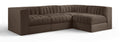 Ricarda Brown Velvet Performance Fabric Upholstered 4pc. Modular Sectional - Sec4B