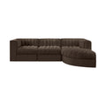 Ricarda Brown Velvet Performance Fabric Upholstered 4pc. Modular Sectional - Sec4C