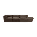 Ricarda Brown Velvet Performance Fabric Upholstered 4pc. Modular Sectional - Sec4D
