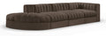 Ricarda Brown Velvet Performance Fabric Upholstered 4pc. Modular Sectional - Sec4D