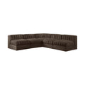 Ricarda Brown Velvet Performance Fabric Upholstered 5pc. Modular Sectional - Sec5A