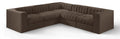 Ricarda Brown Velvet Performance Fabric Upholstered 5pc. Modular Sectional - Sec5B