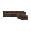 Ricarda Brown Velvet Performance Fabric Upholstered 5pc. Modular Sectional - Sec5C
