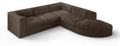 Ricarda Brown Velvet Performance Fabric Upholstered 5pc. Modular Sectional - Sec5C