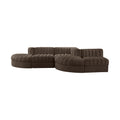 Ricarda Brown Velvet Performance Fabric Upholstered 5pc. Modular Sectional - Sec5D