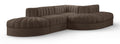 Ricarda Brown Velvet Performance Fabric Upholstered 5pc. Modular Sectional - Sec5D