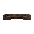 Ricarda Brown Velvet Performance Fabric Upholstered 6pc. Modular Sectional - Sec6A