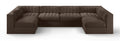 Ricarda Brown Velvet Performance Fabric Upholstered 6pc. Modular Sectional - Sec6A