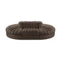 Ricarda Brown Velvet Performance Fabric Upholstered 6pc. Modular Sectional - Sec6C