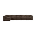 Ricarda Brown Velvet Performance Fabric Upholstered 6pc. Modular Sectional - Sec6E