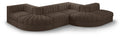 Ricarda Brown Velvet Performance Fabric Upholstered 6pc. Modular Sectional - Sec6F