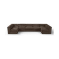 Ricarda Brown Velvet Performance Fabric Upholstered 7pc. Modular Sectional - Sec7B
