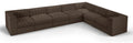 Ricarda Brown Velvet Performance Fabric Upholstered 7pc. Modular Sectional - Sec7C