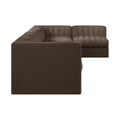 Ricarda Brown Velvet Performance Fabric Upholstered 7pc. Modular Sectional - Sec7D