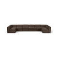 Ricarda Brown Velvet Performance Fabric Upholstered 8pc. Modular Sectional - Sec8A