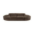 Ricarda Brown Velvet Performance Fabric Upholstered 8pc. Modular Sectional - Sec8B