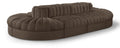 Ricarda Brown Velvet Performance Fabric Upholstered 8pc. Modular Sectional - Sec8B