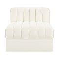 Ricarda Cream Velvet Performance Fabric Upholstered Modular Chair - Armless