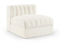 Ricarda Cream Velvet Performance Fabric Upholstered Modular Chair - Armless