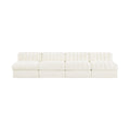 Ricarda Cream Velvet Performance Fabric Upholstered 4pc. Modular Sofa - S116