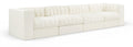 Ricarda Cream Velvet Performance Fabric Upholstered 4pc. Modular Sofa - S126