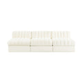 Ricarda Cream Velvet Performance Fabric Upholstered 3pc. Modular Sofa - S87
