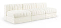 Ricarda Cream Velvet Performance Fabric Upholstered 3pc. Modular Sofa - S87