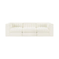 Ricarda Cream Velvet Performance Fabric Upholstered 3pc. Modular Sofa - S97
