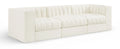 Ricarda Cream Velvet Performance Fabric Upholstered 3pc. Modular Sofa - S97