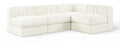 Ricarda Cream Velvet Performance Fabric Upholstered 4pc. Modular Sectional - Sec4A