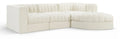 Ricarda Cream Velvet Performance Fabric Upholstered 4pc. Modular Sectional - Sec4C