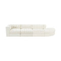 Ricarda Cream Velvet Performance Fabric Upholstered 4pc. Modular Sectional - Sec4D