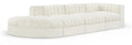 Ricarda Cream Velvet Performance Fabric Upholstered 4pc. Modular Sectional - Sec4D