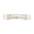 Ricarda Cream Velvet Performance Fabric Upholstered 5pc. Modular Sectional - Sec5B