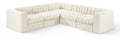 Ricarda Cream Velvet Performance Fabric Upholstered 5pc. Modular Sectional - Sec5B