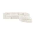 Ricarda Cream Velvet Performance Fabric Upholstered 5pc. Modular Sectional - Sec5C