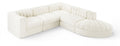 Ricarda Cream Velvet Performance Fabric Upholstered 5pc. Modular Sectional - Sec5C