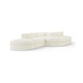 Ricarda Cream Velvet Performance Fabric Upholstered 5pc. Modular Sectional - Sec5D