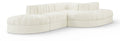 Ricarda Cream Velvet Performance Fabric Upholstered 5pc. Modular Sectional - Sec5D