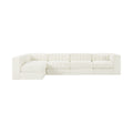 Ricarda Cream Velvet Performance Fabric Upholstered 5pc. Modular Sectional - Sec5E