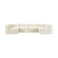 Ricarda Cream Velvet Performance Fabric Upholstered 6pc. Modular Sectional - Sec6A
