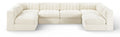Ricarda Cream Velvet Performance Fabric Upholstered 6pc. Modular Sectional - Sec6A