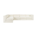 Ricarda Cream Velvet Performance Fabric Upholstered 6pc. Modular Sectional - Sec6B
