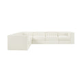Ricarda Cream Velvet Performance Fabric Upholstered 6pc. Modular Sectional - Sec6D