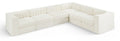 Ricarda Cream Velvet Performance Fabric Upholstered 6pc. Modular Sectional - Sec6D