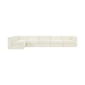 Ricarda Cream Velvet Performance Fabric Upholstered 6pc. Modular Sectional - Sec6E